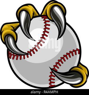 Adler Vogel Monster Claw Holding Baseball Ball Stock Vektor