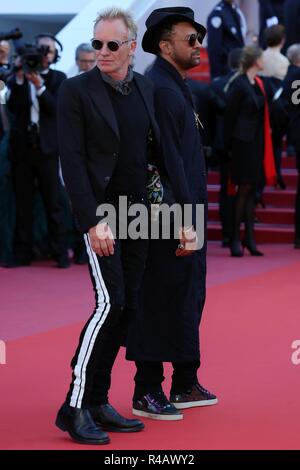 CANNES, Frankreich - 19. MAI 2018: Sting und Shaggy teilnehmen, "dem Mann, der getötet Don Quixote" Screening während der 71St Cannes Film Festival Stockfoto