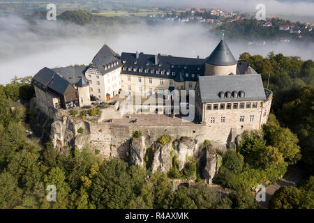 Drone Foto, Schloss Waldeck Hotel Schloss Waldeck, Hessen, Deutschland, Europa Stockfoto