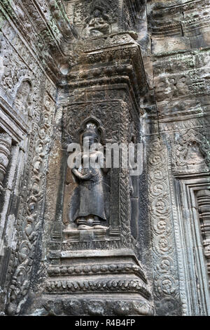 Apsara bei Ta Prohm, Angkor, Siem Reap, Cambodi Stockfoto