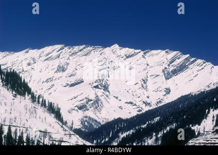Schneebedeckten Berg, Solang Valley, Manali, Himachal Pradesh, Indien, Asien Stockfoto