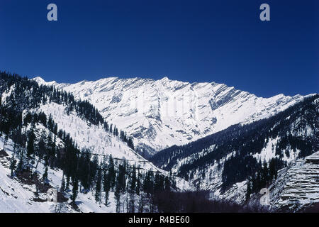 Schneebedeckten Berg, Solang Valley, Manali, Himachal Pradesh, Indien, Asien Stockfoto