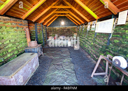 Innenraum der alten Island House Stockfoto