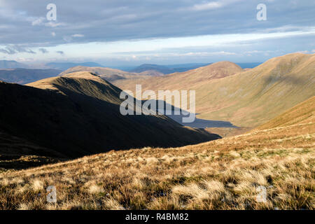 Hayeswater von der Scharte zwischen Thornthwaite Crag und High Street, Lake District, Cumbria, Großbritannien Stockfoto