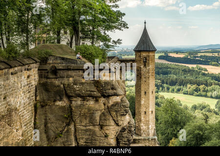 Burg Königstein, Sachsen Deutschland Stockfoto