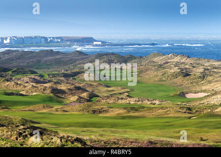 Blick auf die championshiop Royal Portrush Golf Stockfoto