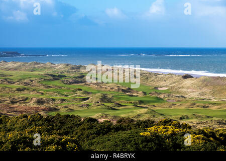 Blick auf die championshiop Royal Portrush Golf Stockfoto