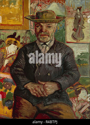 "Porträt des Père Tanguy", 1887-1888, Öl auf Leinwand, 65 x 51 cm. Autor: Van Gogh, Vincent. Standort: Private Collection. Frankreich. Stockfoto