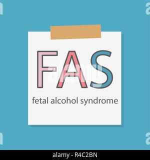 FAS Fetales Alkohol Syndrom in einem notebook Papier geschrieben - Vector Illustration Stock Vektor