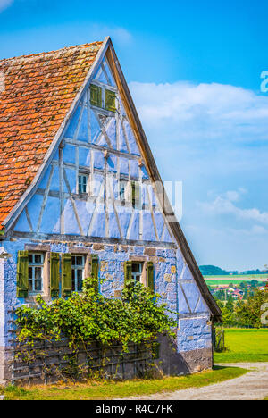 Mittelalterliche blau deutsche Traditionshaus Stockfoto