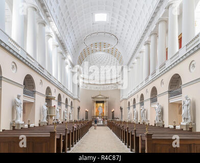 Innenraum der Kathedrale von Kopenhagen (Vor Frue Kirke), Latin, Kopenhagen, Dänemark Stockfoto