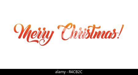 Frohe Weihnachten Schriftzug, Vector Illustration. Weihnachten Grußkarte Text. Stock Vektor