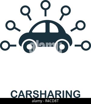 Carsharing Symbol. Premium Design von öffentlichen Verkehrsmitteln Sammlung. UX und UI. Pixel Perfect carsharing Symbol für Web Design, Anwendungen, Software, drucken Stock Vektor