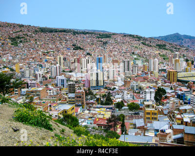 Hauptstadt von Bolivien - La Paz - Blick auf die Vororte Stockfoto