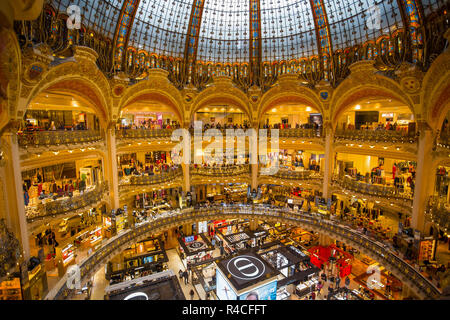 PARIS, Frankreich, 6. September 2018 - die Galeries Lafayette in Paris, Frankreich Stockfoto