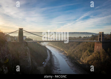 Die Clifton Suspension Bridge, Bristol. Isambard Kingdom Brunel's Meisterwerk über den Fluss Avon. Stockfoto