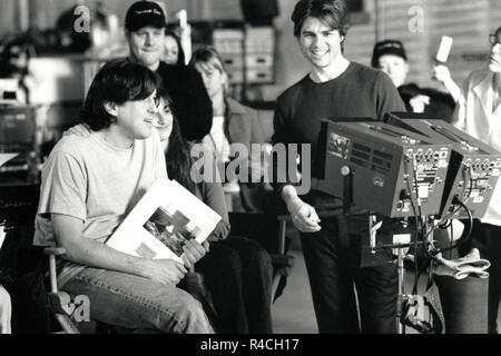 Regisseur Cameron Crowe, Penelope Cruz und Tom Cruise am Set des Films Vanilla Sky, 2001 Stockfoto