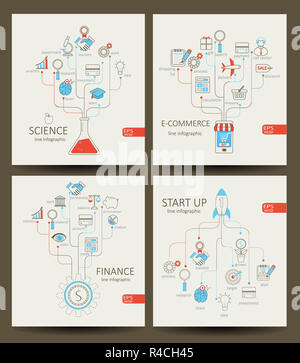 Infografiken von Startup, Finanzen, e-commerce, Wissenschaft. Stockfoto