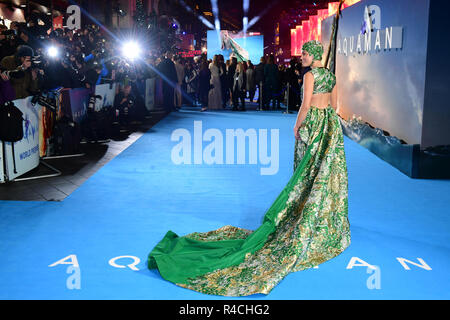 Bernstein gehört die Teilnahme an der Aquaman Premiere im Cineworld in Leicester Square, London statt. Stockfoto