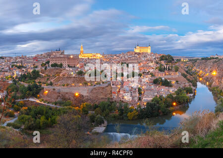 Panorama von Toledo, Castilla La Mancha, Spanien Stockfoto