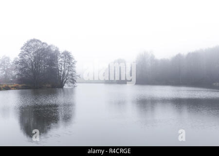 Ein früh Morgens Nebel auf einem See Stockfoto