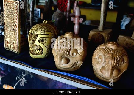 Souvenir - Archäologische Stätte in Chavin de Huantar. Abteilung der Ancash. PERU Stockfoto