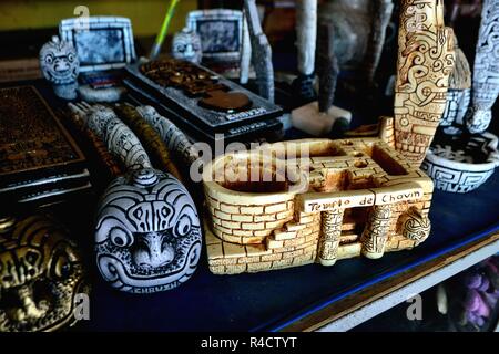 Souvenir - Archäologische Stätte in Chavin de Huantar. Abteilung der Ancash. PERU Stockfoto
