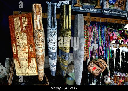Souvenir - Archäologische Stätte in Chavin de Huantar. Abteilung der Ancash. PERU Stockfoto
