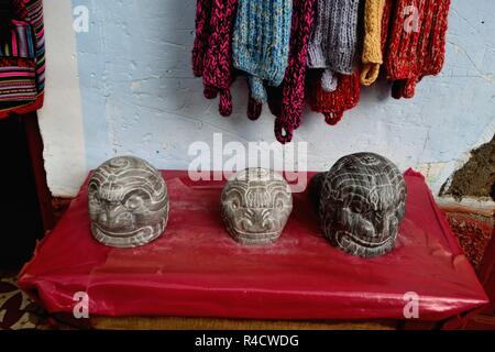 Souvenir - Archäologische Stätte in Chavin de Huantar. Abteilung der Ancash. PERU Stockfoto