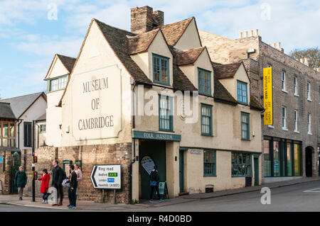 Museum von Cambridge Folk Museum im ehemaligen White Horse Inn. Stockfoto