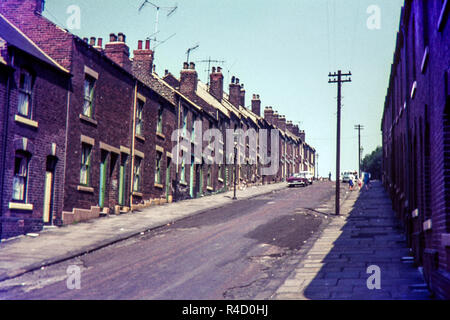 Burngreave Bank Reihenhäuser, Sheffield Mai 1966 Stockfoto