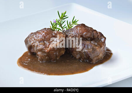 Stier Ochsenschwanz mit Sauce traditionelle spanische Küche Stockfoto