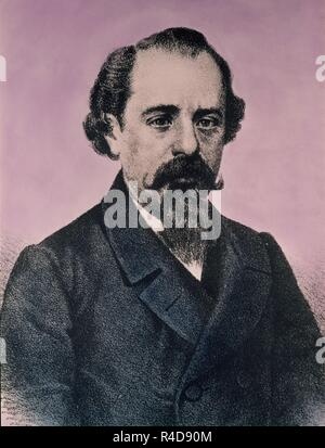 ADELARDO Lopez De Ayala (1828-1879) - GRABADO SIGLO XIX. Standort: Private Collection. MADRID. Spanien. Stockfoto