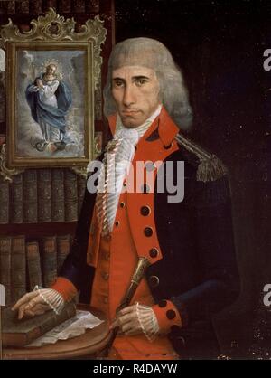 RETRATO DE DON JUAN CASTRO Y AYALA-OLEO/LIENZO - Siglo XVIII. Standort: Private Collection. Stockfoto