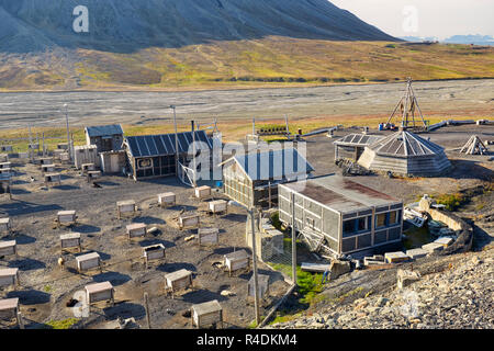 Husky Dog Camp in der Nähe von Longyearbyen auf Spitzbergen Spitzbergen, Norwegen Stockfoto