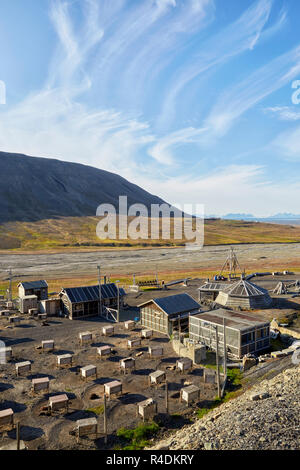 Husky Dog Camp in der Nähe von Longyearbyen auf Spitzbergen Spitzbergen, Norwegen Stockfoto