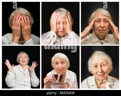 Ältere Frau Tasse Tee genießen. Stockfoto