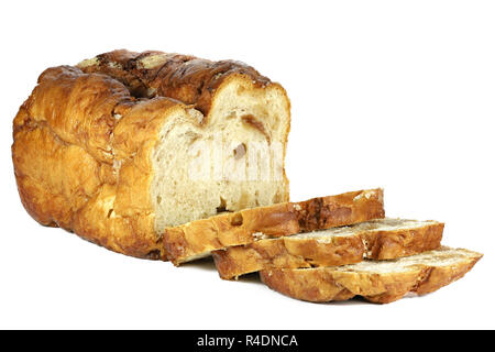 Friesische Suicurbrood (Zucker Brot) auf weißem Hintergrund Stockfoto