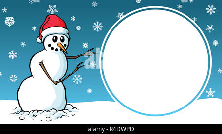 Weihnachten Verkauf cartoon Schneemann design Werbung Vorlage Zeichen Stockfoto