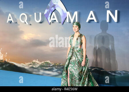 London, Großbritannien. 26. Nov 2018. Bernstein gehört, Aquaman - Weltpremiere, Leicester Square, London, Großbritannien, 26. November 2018, Foto von Richard Goldschmidt Credit: Rich Gold/Alamy leben Nachrichten Stockfoto