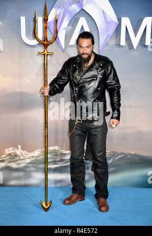 London, Großbritannien. 26. November 2018. Jason Momoa, Aquaman-World Premiere, Cineworld, Leicester Square, London.UK Credit: michael Melia/Alamy leben Nachrichten Stockfoto