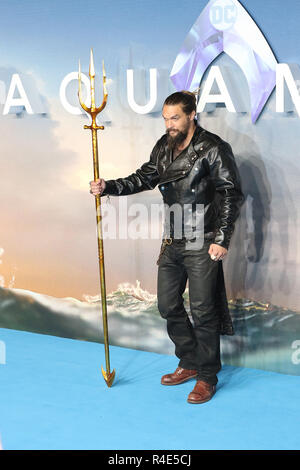 London, Großbritannien. 26. Nov 2018. Jason Momoa, Aquaman - Weltpremiere, Leicester Square, London, Großbritannien, 26. November 2018, Foto von Richard Goldschmidt Credit: Rich Gold/Alamy leben Nachrichten Stockfoto