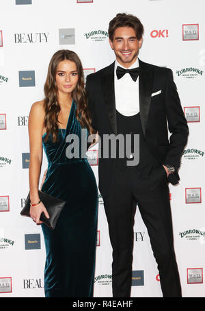 London, Großbritannien. 26. Nov 2018. Harry Baron, Melissa Tattam, die Schönheit Awards 2018, Park Plaza Westminster Bridge, London, Großbritannien, 26. November 2018, Foto abgebildeten Credit: Rich Gold/Alamy leben Nachrichten Stockfoto