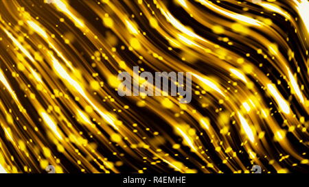 Zusammenfassung Hintergrund mit Winken goldene Linien, 3D-Rendering im Hintergrund Stockfoto