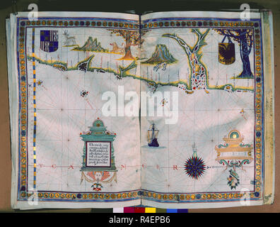 ATLAS PORTULANO-1568. Autor: VAZ DOURADO FERNAO. Standort: Private Collection. MADRID. Spanien. Stockfoto