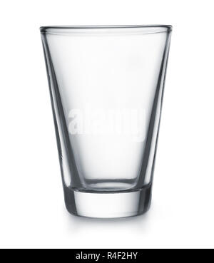 Vorderansicht des leeren Glas isoliert auf weißem Stockfoto