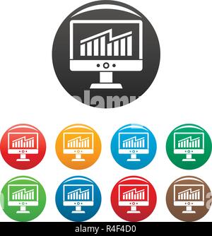 Die Lösung von Strategie Icons Set 9 Farbe Vektor isoliert auf Weiss für jedes Design Stock Vektor