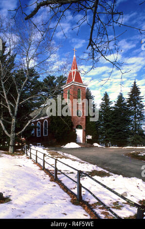 St. Patrick - New England die älteste durchgehend aktive Römisch-katholischen Kirche (1808) - Newcastle, Maine, USA Stockfoto