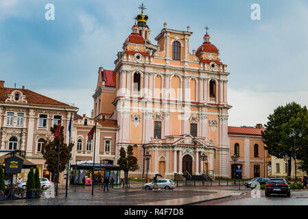 Kirche des hl. Kasimir ist eine römisch-katholische Kirche in der Altstadt von Vilnius. Es ist die erste und älteste Barockkirche in Vilnius, im Jahre 1618 erbaut. Vilniu Stockfoto