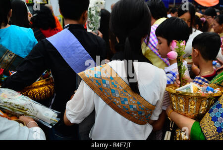 Stadt Vientiane in Laos während des That Luang buddhistischen Festivals Stockfoto